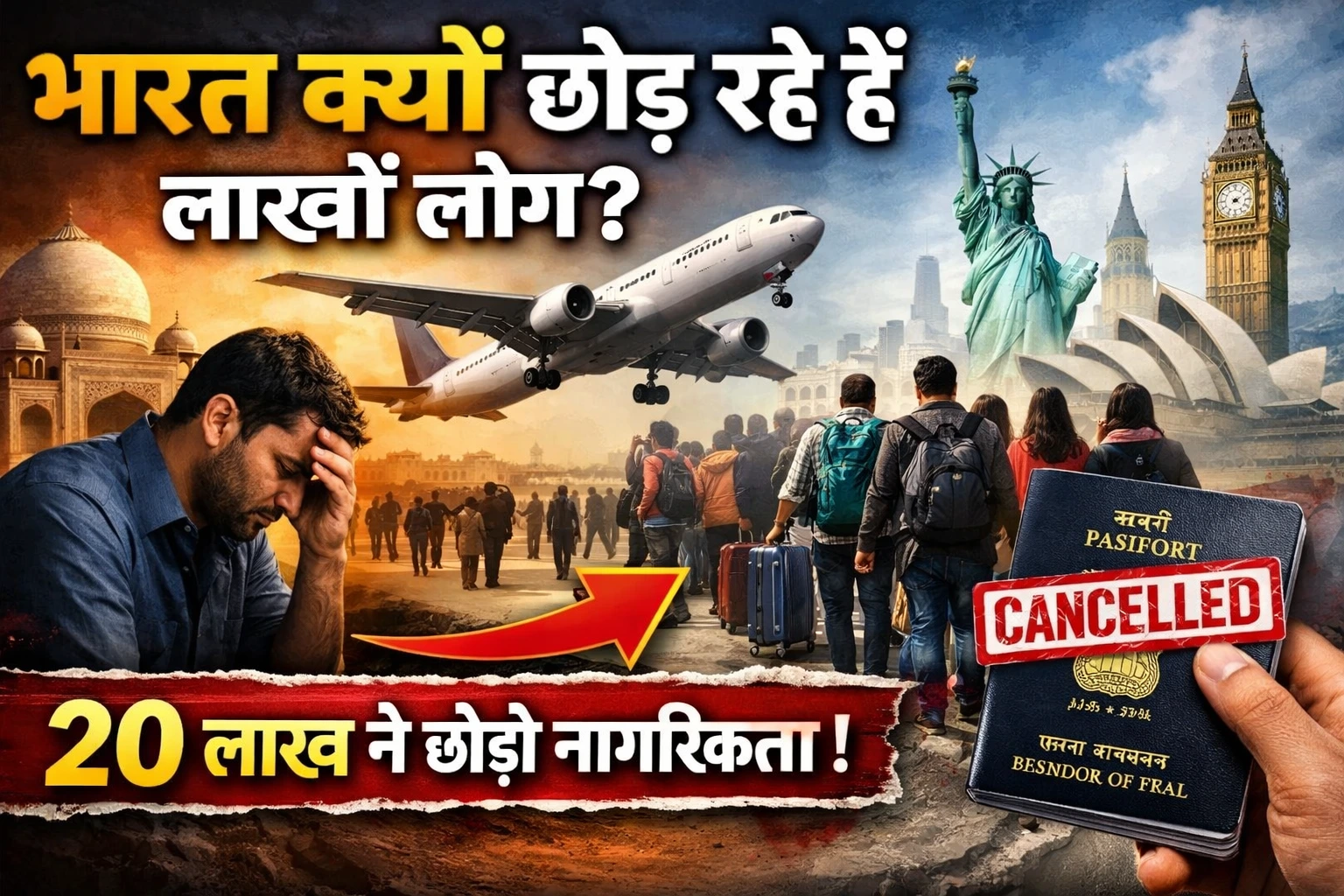 भारत क्यों छोड़ रहे हैं लाखों लोग — 20 लाख भारतीयों ने छोड़ी नागरिकता पूरी सच्चाई