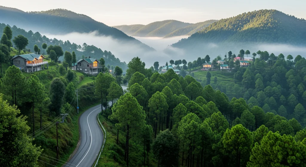 Peaceful hill stations with misty mountains, green valleys, and calm surroundings for slow travel lovers